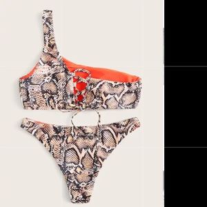 Snake skin print bikini.